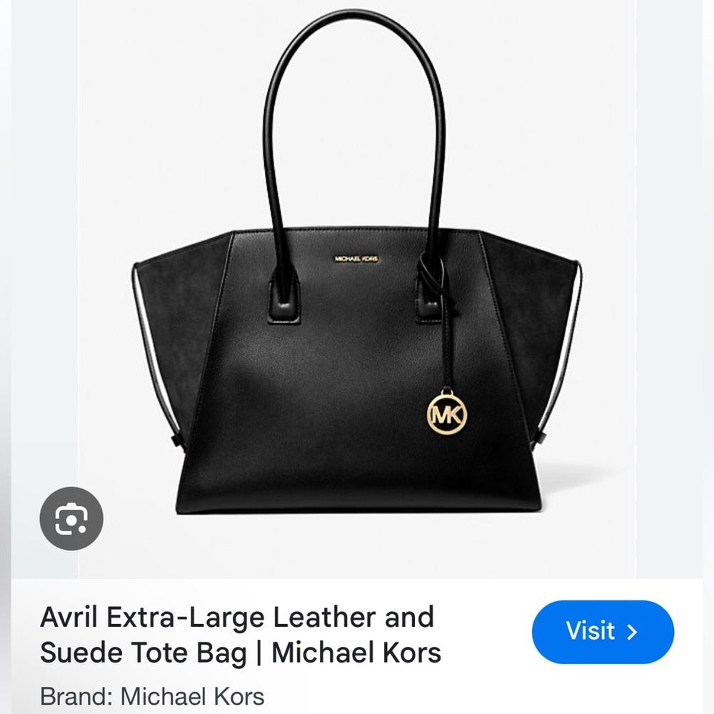 Michael Kors Avril Tote XL Black Leather and Suede